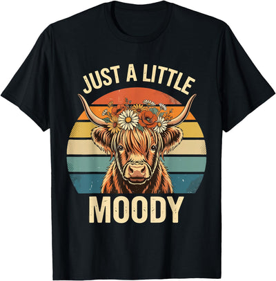 Highland Cow Vintage Flower Funny Farm Farmer T-Shirt