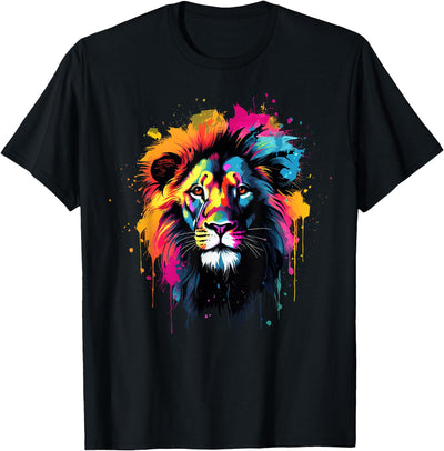 Cool Lion on colorful painted Lion T-Shirt