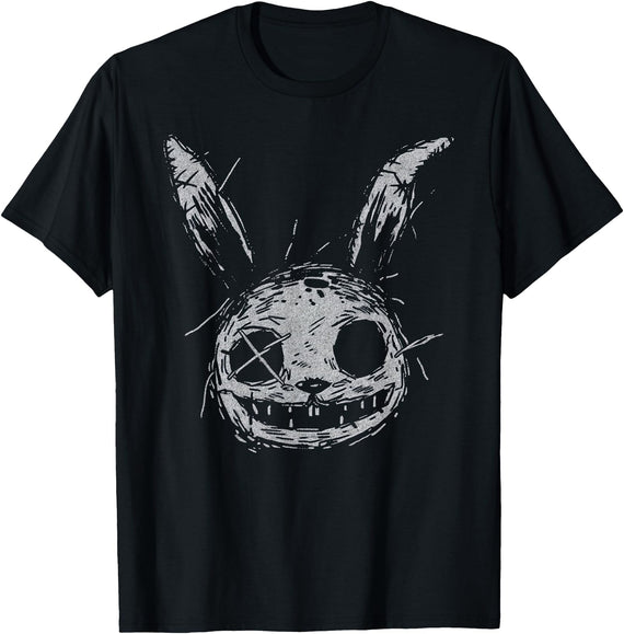 Evil Scary Bunny Rabbit Alt Goth Grunge Horror Aesthetic T-Shirt in Black