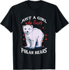 Just A Girl Who Loves Gifts & Apparels Cute Polar Bears Just A Girl Who Loves Polar Bears T-Shirt - Black