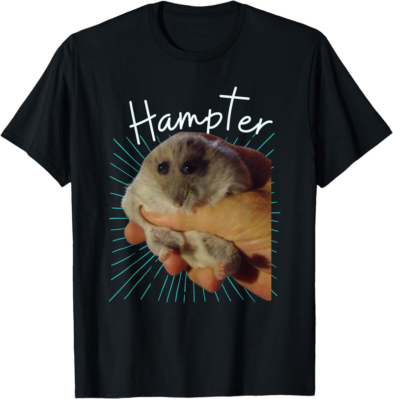 Cute and Funny Hampter Hamster Dunk Meme Pet Owners T-Shirt - Black