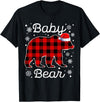 Bear Christmas Pajamas Family Tee Baby Bear Christmas Pajamas Red Plaid Buffalo Family T-Shirt - Black