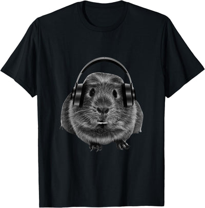 Funny Guinea Pig Graphic Headphones T-Shirt