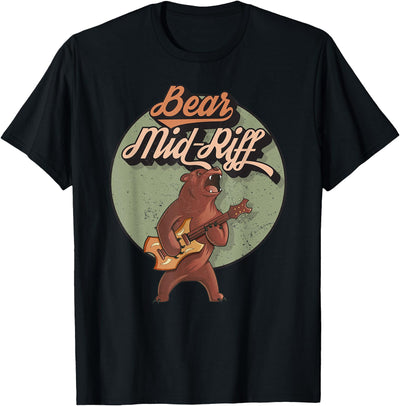 ' Bear Mid-Riff ' funny novelty pun on bare midriff vintage T-Shirt