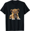 Lion Cubs Cute Lion Shirt Lions Lovers Gifts Lion Cub Angry Lion Lovers Lion Shirt Boys Girls Male Lions T-Shirt - Black