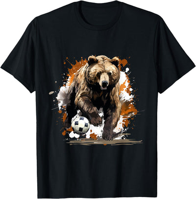 Bear Playing Soccer Sports Team | Animal T-Shirt