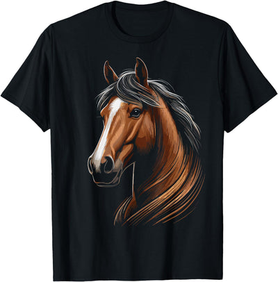 Cute Horse Lover Horse Face Horseback Riding T-Shirt