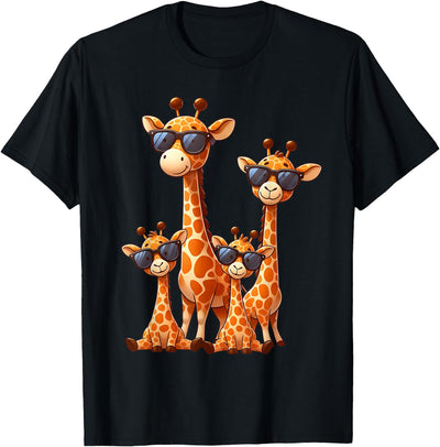 Giraffe Family Sunglasses Safari Zoo Animal Lover Giraffes T-Shirt