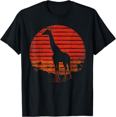 Vintage Giraffe 80s Funny Giraffe Lover Wild Animals Lover T-Shirt