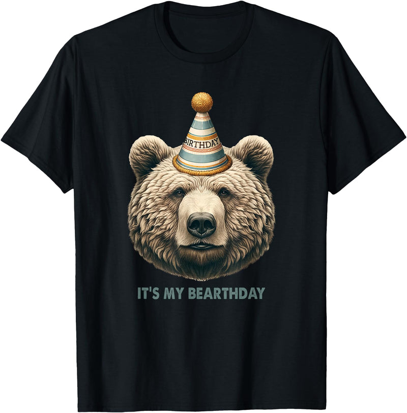 Love bears bear mom bear dad Funny Hiking Camping Birthday It's My Birthday Cute Grizzly T-Shirt - Black