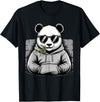 Forest Animal Art Panda with Sunglasses Graphic Motif Animal Funny Panda Bear T-Shirt - Black