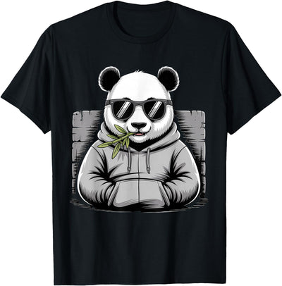 Panda with Sunglasses Graphic Motif Animal Funny Panda Bear T-Shirt