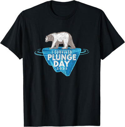 Take The Plunge Designs Polar Bear Plunge Event - Retro I Survived Plunge Day 2025 T-Shirt