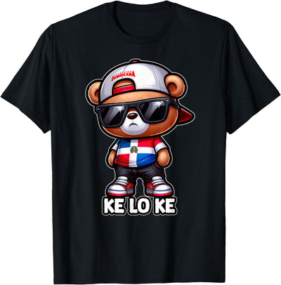 Dominican Flag Teddy Bear 'Ke Lo Ke' T-Shirt