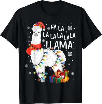 Funny Fa La La Llama Christmas Shirt FA La La Llama Christmas Funny Lllama Lover Xmas Pajamas T-Shirt