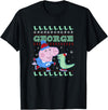 Peppa Pig George Pig Ice Skating Ugly Christmas Sweater T-Shirt - Black