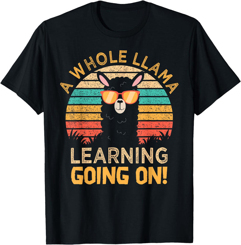 Students & Teachers Designs. A Whole Llama Learning Going on! Students and Teachers T-Shirt - Black