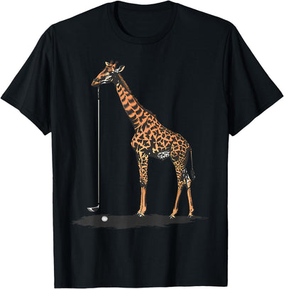 Vintage Giraffe Playing Golf Golfer Golf Lovers T-Shirt
