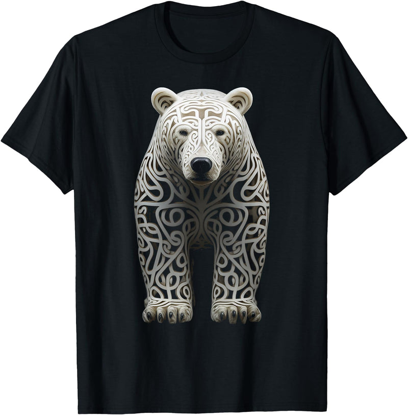 @n!mal Polar Bear Mandala Animal Graphic Art Polar Bear T-Shirt - As Pictured
