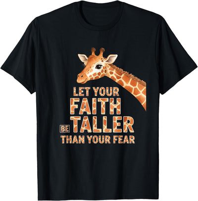 Let Your Faith Be Taller Than Your Fear Kids Giraffe Jungle T-Shirt