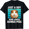 Cute Guinea Pig Stuff Accessories & Gifts Just a Boy Who Loves Guinea Pig Funny Guinea Pig Kids Boys T-Shirt - Black