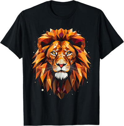 Lion colorful lions King Of Animals From Africa Polygon T-Shirt