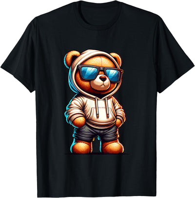 Teddy Bear Graphic Bears Cool Hip Hop Streetwear Colorful T-Shirt