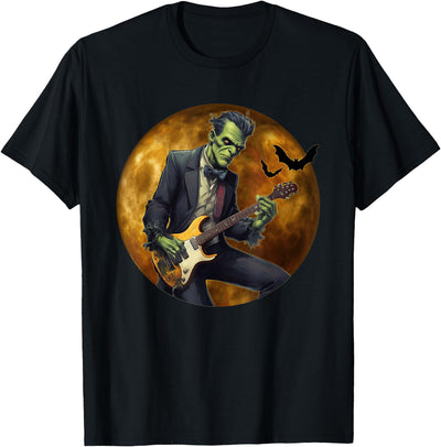Dibble Dabble Designs Halloween Halloween Cool Monster Playing Electric Guitar T-Shirt