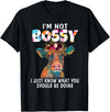 Funny Heifer Cow Lover hme Cute Heifer Flowers Cow Lover Women Funny I Am Not Bossy T-Shirt - Black