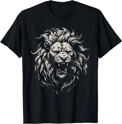 Lion Roar Head Art face for Lovers Lions King African Animal T-Shirt
