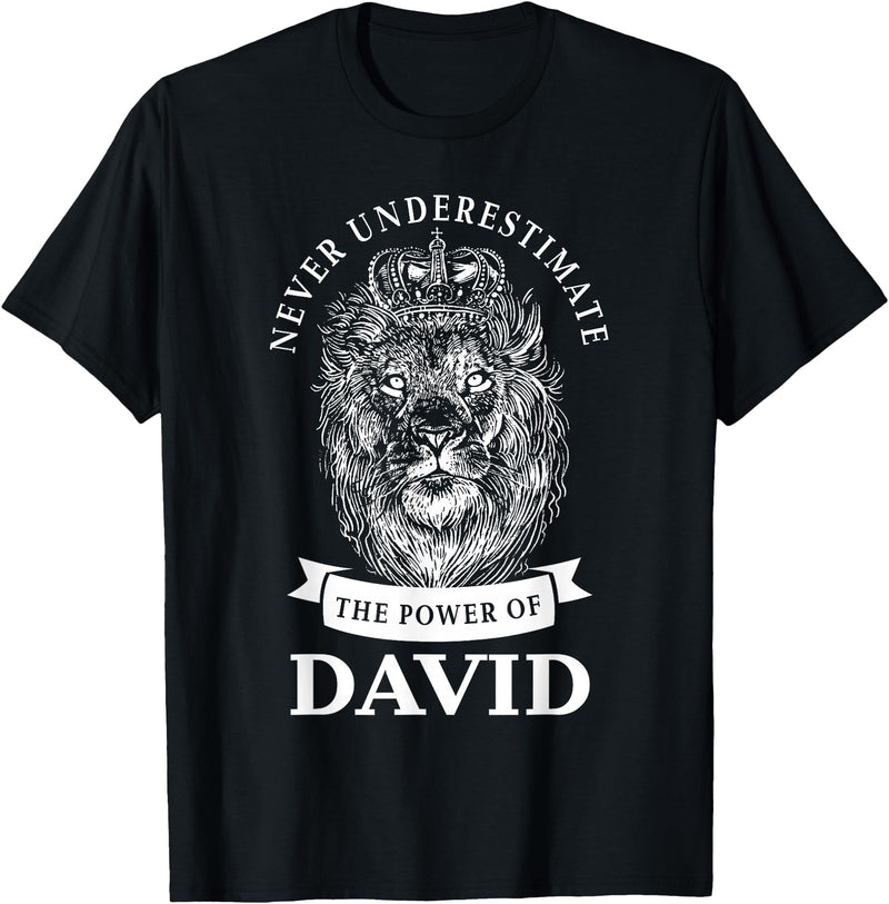 Gifts for David David Gift Name Lion T-Shirt - Black