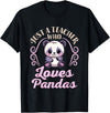 Cute Teacher Panda Bear Animal Lover Gifts Just a Teacher Who Loves Pandas Panda Lover Back to School T-Shirt - Black
