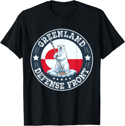 Greenland Defense Front Polar Bear Retro Tees Greenland Guard Polar Bear Spear Arctic Emblem T-Shirt