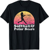 Softball and Polar Bears Apparel Co Softball and Polar Bears Women or Girls Polar Bear T-Shirt - Black