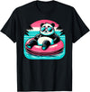Nerrrdy Pool Party Panda Pink Float Men Women Kids Funny Pool Panda T-Shirt - Black