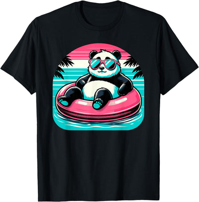 Pool Party Panda Pink Float Men Women Kids Funny Pool Panda T-Shirt