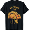 Funny Lions Zoo Safari Sleeping Lion Design Pretend Im A Lion Design Lion Sleeping Zoo Safari Lions T-Shirt - Black