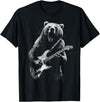 Unknown Designer Rock Bear Playing Guitar - Funny Guitar Bear Music T-Shirt - Black