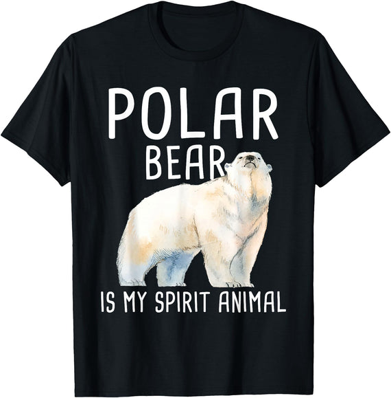 Funny Polar Bear Shirts Polar Bear is My Ghost Animal - Wildlife Lover Zookeeper T-Shirt - Black