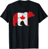 Happy Canada Day Polar Bear Flag Retro Tees Co Happy Canada Day Funny Canadian Polar Bear Animal Flag Retro T-Shirt - Black