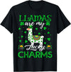 Llama St. Patrick's Day Gifts Llamas Are My Lucky Charms St. Patrick's Day T-Shirt - Black