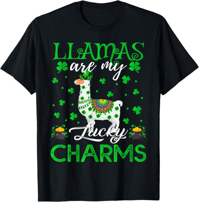 Llama St. Patrick's Day Gifts Llamas Are My Lucky Charms St. Patrick's Day T-Shirt