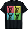 Retro Cute Llama Portrait with Sunglasses Llama Funny Pop Art Llama Lover Photo Booth T-Shirt - Black