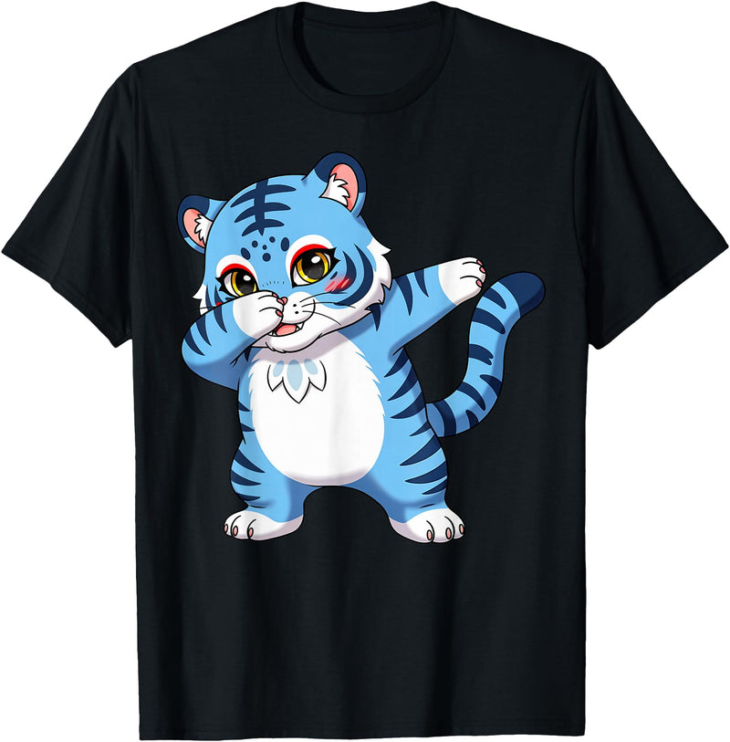 generic Funny Cartoon Korean Tiger for Youth Toddler Kids Boys Girls T-Shirt - Black