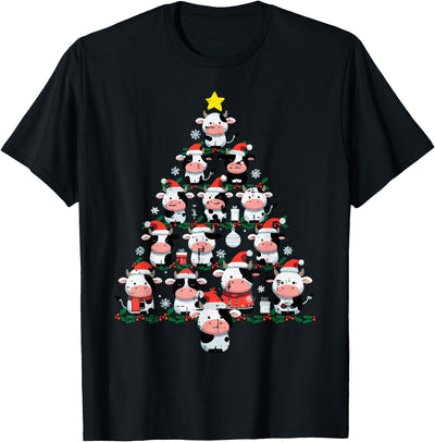 Cows Christmas Tree Xmas Farm Animal Toddler Boys Girls Kids T-Shirt