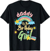 Birthday Girl Rainbow Matching Family Daddy Of The Birthday Girl Llama Matching Family T-Shirt - Black