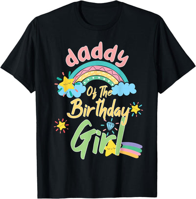 Birthday Girl Rainbow Matching Family Daddy Of The Birthday Girl Llama Matching Family T-Shirt