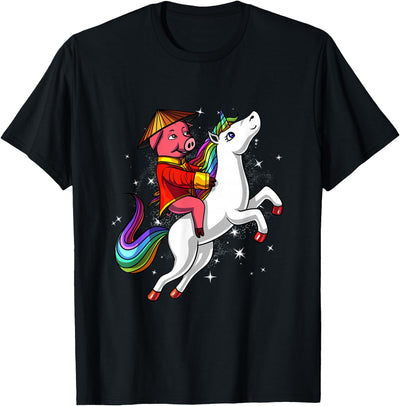 Chinese New Year 2019 Pig Riding Unicorn Gift T-Shirt