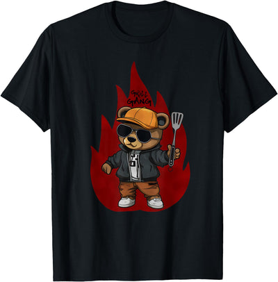Grill Gang Teddy Bear Grilling BBQ Hip Hop Streetwear Men's T-Shirt