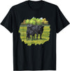Farm Animal Art by CSForest Black Angus Cow & Cute Calf Farm Animals T-Shirt - Black